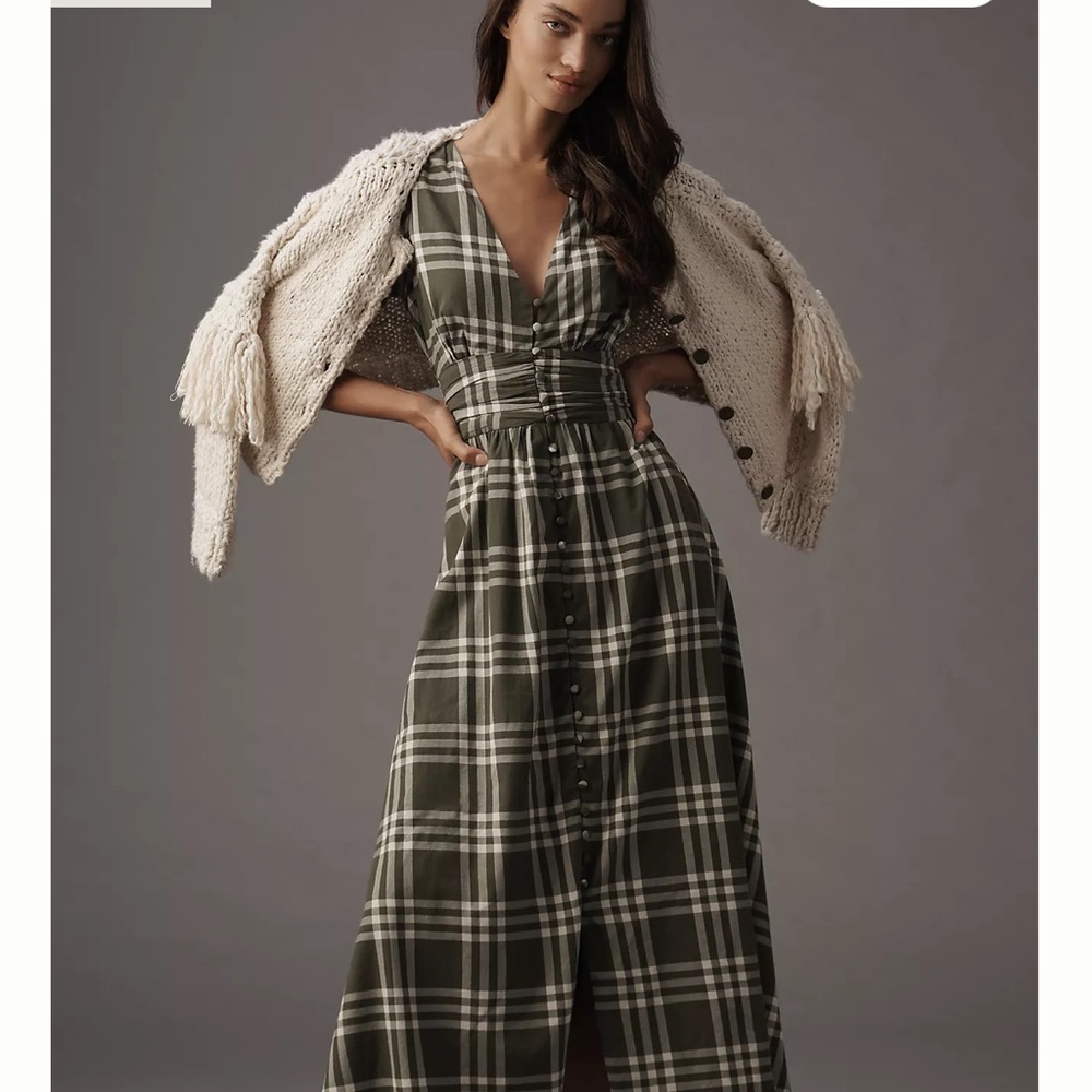 NWOT Anthro-Plaid Dress Katerina style